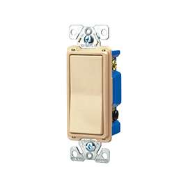 Eaton Wiring Devices 7500 Series 7504V-BOX Rocker Switch, 120/277 V, Strap Mounting, Thermoplastic, Ivory