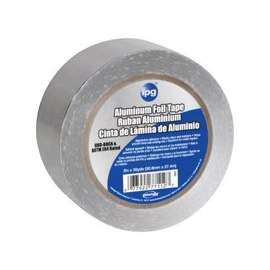 IPG 9201 Foil Tape, 30 yd L, 2 in W, 1-1/2 mil Thick, Rubber Adhesive