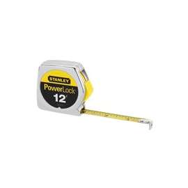 STANLEY 33-212 Measuring Tape, 12 ft L x 1/2 in W Blade, Steel Blade, Chrome
