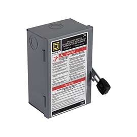 Square D L211N Fusible, Single-Throw Safety Switch, 240 V, 30 A, 2-Pole