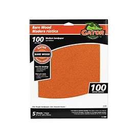 Gator 4463 Sanding Sheet, 100-Grit, Paper Backing, Garnet
