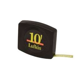 Cresent Lufkin Pee Wee W6110 Pocket Tape Measure, 10 ft L x 1/4 in W Blade, Steel Blade, Black