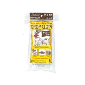 Warp's 2JC-912 Drop Cloth, 12 ft L, 9 ft W, Plastic, Clear