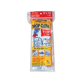 Warp's EC-912 Drop Cloth, 12 ft L, 9 ft W, Plastic, Clear