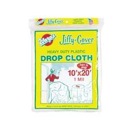 Warp's JC-1020 Drop Cloth, 20 ft L, 10 ft W, Plastic, Clear