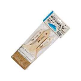 Linzer A1510 Chip Brush Set, 3-Brush, White, Wood Handle