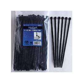 ProSource Cable Tie, Nylon, Black, 7-1/2 In L