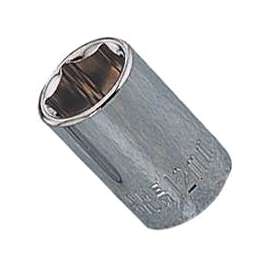 Vulcan Socket, 1/4 In Drive, 12 Mm, 6 Point, Chrome Vanadium Steel, Chrome