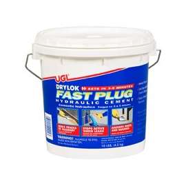 UGL DRYLOK Fast Plug 00924 Hydraulic Cement, 16 cu-in/lb Coverage Area, Gray, 10 lb