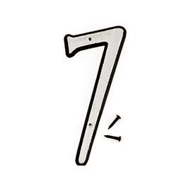 HY-KO 30600 Series 30607 House Number, Character 7, 4 in H Character, Black/White Character
