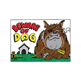 HY-KO 20542 Novelty Sign, BEWARE OF DOG, Red/Yellow Legend