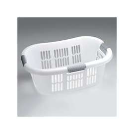 Rubbermaid Hip-Hugger FG299787WHT Laundry Basket, 1.5 bu Capacity, 1-Compartment, Plastic, White