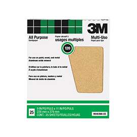 Pro Pak 99403 Sanding Sheet, 120-Grit, Paper Backing, Aluminum Oxide, Tan