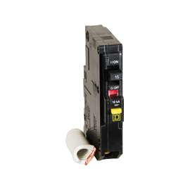 Square D QO QO115GFICP Miniature Circuit Breaker, 120 V, Fixed Trip, Plug-In Mounting