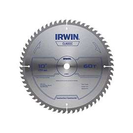 IRWIN 15370 Circular Saw Blade, 10 in Dia, Carbide Cutting Edge, 5/8 in Arbor, Carbide