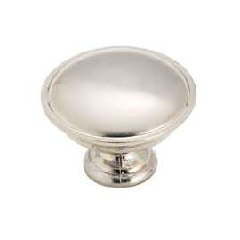 Amerock 14403SCH Cabinet Knob, 1-5/16 in Projection, Zinc, Brushed Chrome