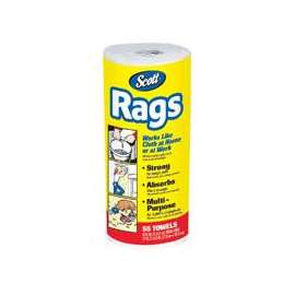 Scott 75230 Painter's Rag, 55 Capacity, 10.4 x 11 in, Cellulose Fiber, White
