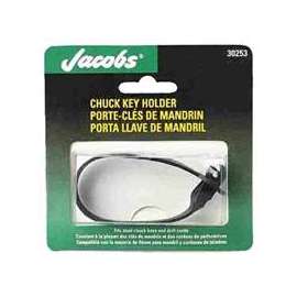 Jacobs 30253DD Universal Chuck Key Holder, 1/4 to 3/8 in Chuck Key, Rubber, Black