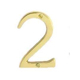 Schlage SC2-3026-605 #2 House Number, Character 2, 4 in H Character, Brass Character