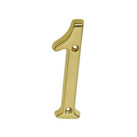 Schlage SC2-3016-605 #1 House Number, Character 1, 4 in H Character, Brass Character