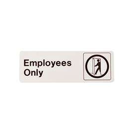 HY-KO D-2 Graphic Sign, Rectangular, Employees Only, Dark Brown Legend, White Background