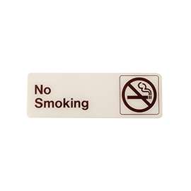 HY-KO D-6 Graphic Sign, Rectangular, NO SMOKING, Dark Brown Legend, White Background