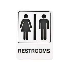 HY-KO D-23 Graphic Sign, Rectangular, REST ROOM, Black Legend, White Background
