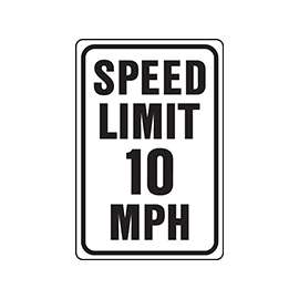 HY-KO HW-10 Traffic Sign, Rectangular, SPEED LIMIT 10, Black Legend, White Background