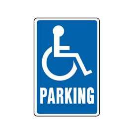 HY-KO HW-13 Traffic Sign, Rectangular, PARKING ONLY, White Legend, Blue Background