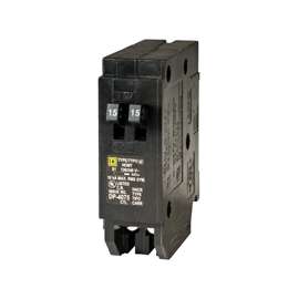 Square D Homeline HOMT1515CP Miniature, Tandem Circuit Breaker, 120/240 V, Fixed Trip, Plug-In Mounting