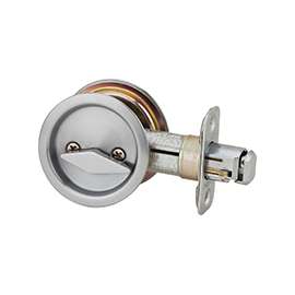Kwikset 33526DROUNDPOCKET Pocket Door Lock