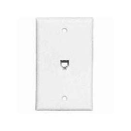 Eaton Wiring Devices 3532-4W Telephone Jack with Wallplate, Thermoplastic, White