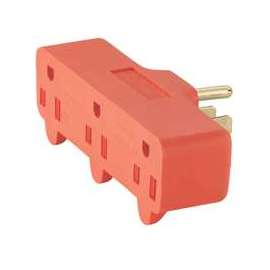 Eaton Wiring Devices 4402RN-BOX Cube, Grounded Outlet Adapter, 15 A, 2-Pole, 3-Outlet