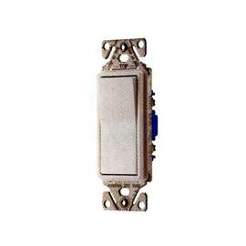 Eaton Wiring Devices 7500 Series 7503W-BOX Rocker Switch, 120/277 V, Strap Mounting, Thermoplastic, White