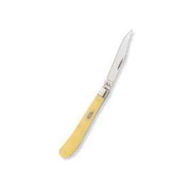 CASE 00031 Pocket Knife, 3-1/4 in L Blade, 1-Blade, Yellow Handle