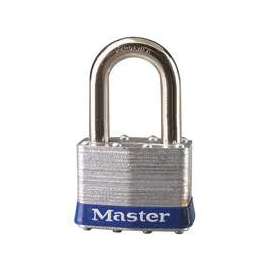 Master Lock 5UPLF Padlock, 2 in W Body, 1-1/2 in H Shackle, Steel