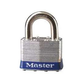 Master Lock 5UP Padlock, 2 in W Body, 1 in H Shackle, Steel