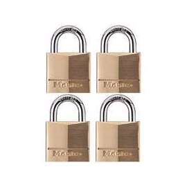 Master Lock 120Q Padlock, 3/4 in W Body, Brass