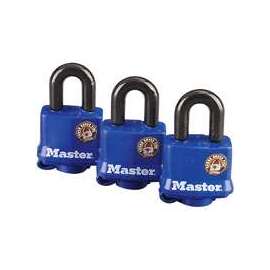 Master Lock 312TRI Keyed Padlock, 1-9/16 in W Body, 1-1/16 in H Shackle, Steel