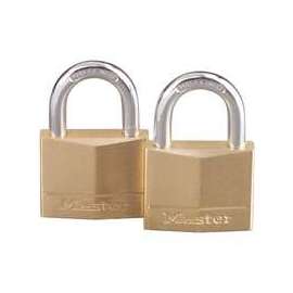 Master Lock 140T Padlock, 1-9/16 in W Body, Brass