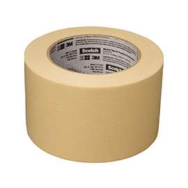 Scotch 2020-3A-BK General-Purpose Masking Tape, 60 yd L, 3 in W, 0.005 in Thick, Rubber Adhesive, Beige