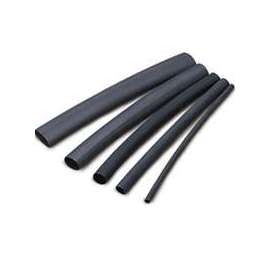GB HST-187 Heat-Shrink Tubing, 3/16 to 3/32 in Dia, 4 in L, Polyolefin, Black