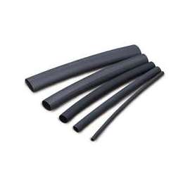 GB HST-250 Heat-Shrink Tubing, 1/4 to 1/8 in Dia, 4 in L, Polyolefin, Black