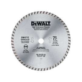 DeWALT DW4712 Circular Turbo Blade, 7/8 in Arbor, Diamond Cutting Edge