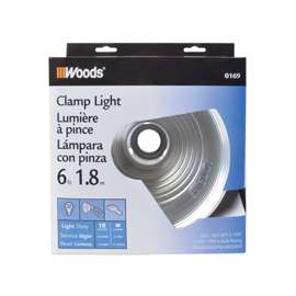 CCI 0169 Clamp Light, Incandescent Lamp, 150 W, 6 ft L Cord
