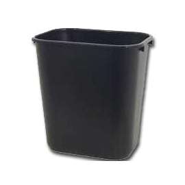 Rubbermaid 2956 Series 295600BLA Waste Basket, 28.125 qt Capacity, Rectangular, LDPE, Black