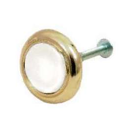 Amerock 244WPB Cabinet Knob, 15/16 in Projection, Plastic/Zinc, Polished Brass
