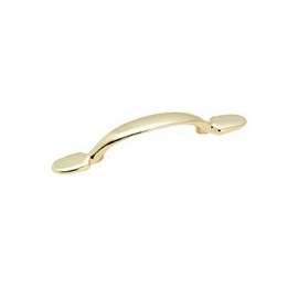 Amerock 252PB Cabinet Pull, 5-1/2 in L x 1 in H Handle, Zinc, Polished Brass