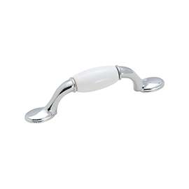 Amerock 263WCH Cabinet Pull, 4-7/8 in L Handle, Ceramic/Zinc, Polished Chrome