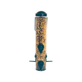 Perky-Pet 3261 Sierra Bird Feeder, 1.5 lb Seed, 6 Ports/Ways, Plastic, Clear/Dark Green